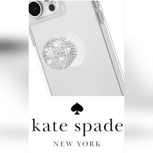 Kate Spade Silver Crystal Ball  Phone Grip/Stand - New In Box